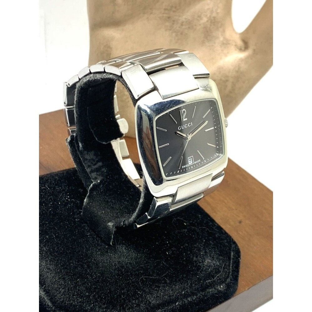 GUCCI Unisex Watch 8500M Swiss Quartz Gray Dial Silver Stainless Steel 34mm - Picture 2 of 14